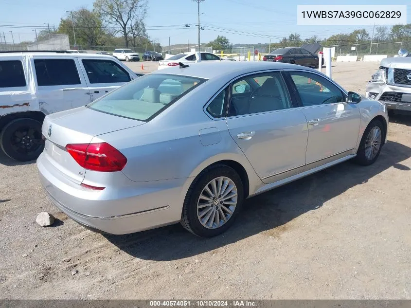 2016 Volkswagen Passat 1.8T Se VIN: 1VWBS7A39GC062829 Lot: 40574051