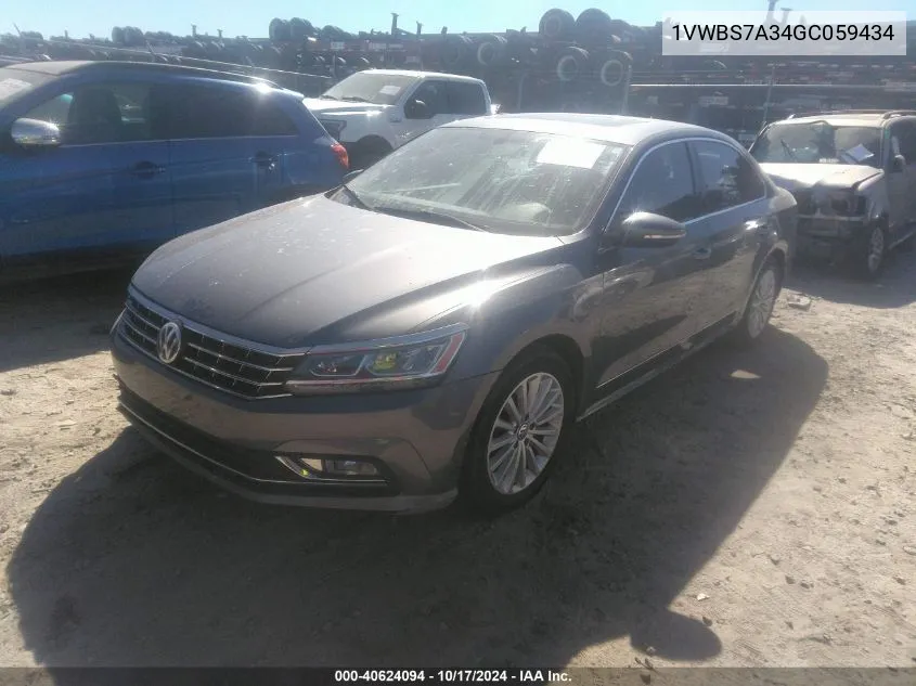 2016 Volkswagen Passat 1.8T Se VIN: 1VWBS7A34GC059434 Lot: 40624094