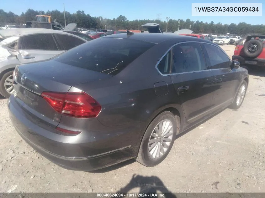 2016 Volkswagen Passat 1.8T Se VIN: 1VWBS7A34GC059434 Lot: 40624094