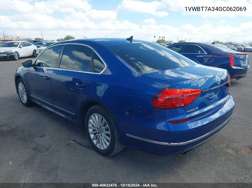 2016 Volkswagen Passat 1.8T Se VIN: 1VWBT7A34GC062069 Lot: 40632476