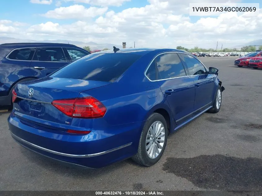 2016 Volkswagen Passat 1.8T Se VIN: 1VWBT7A34GC062069 Lot: 40632476