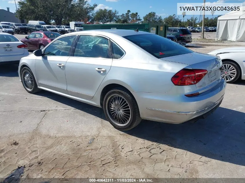 2016 Volkswagen Passat 1.8T R-Line W/Comfort Pkg VIN: 1VWAT7A3XGC043635 Lot: 40642311