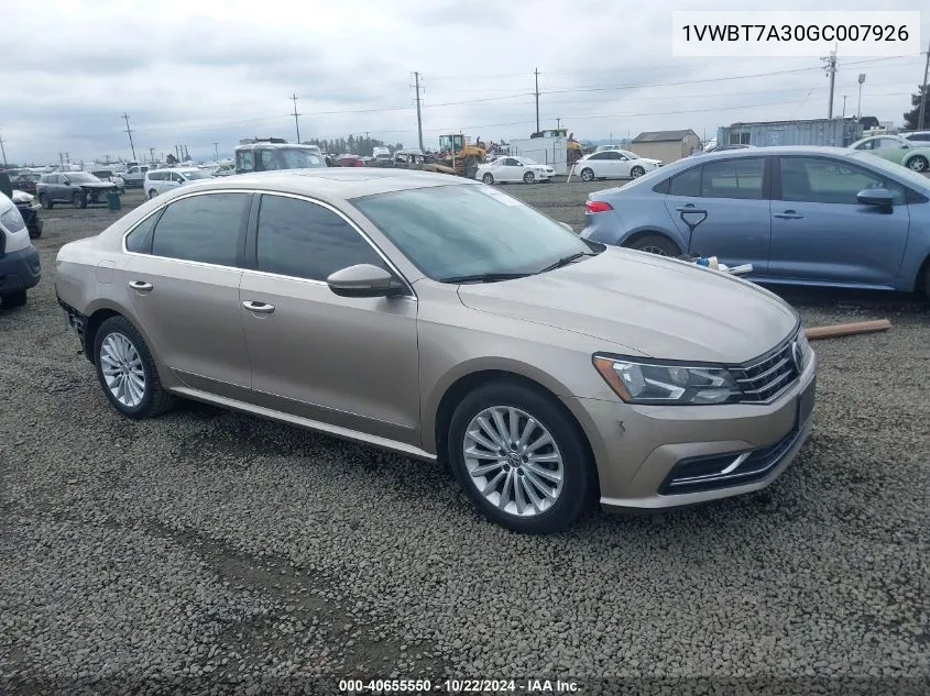 2016 Volkswagen Passat 1.8T Se VIN: 1VWBT7A30GC007926 Lot: 40655550