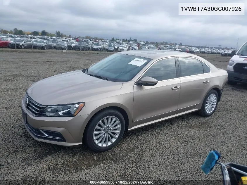 2016 Volkswagen Passat 1.8T Se VIN: 1VWBT7A30GC007926 Lot: 40655550