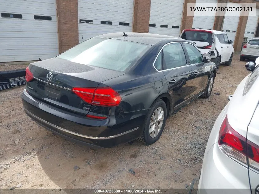 2016 Volkswagen Passat 1.8T S VIN: 1VWAT7A38GC002131 Lot: 40723580