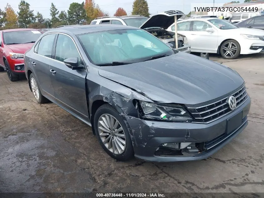 2016 Volkswagen Passat 1.8T Se VIN: 1VWBT7A37GC054449 Lot: 40738448