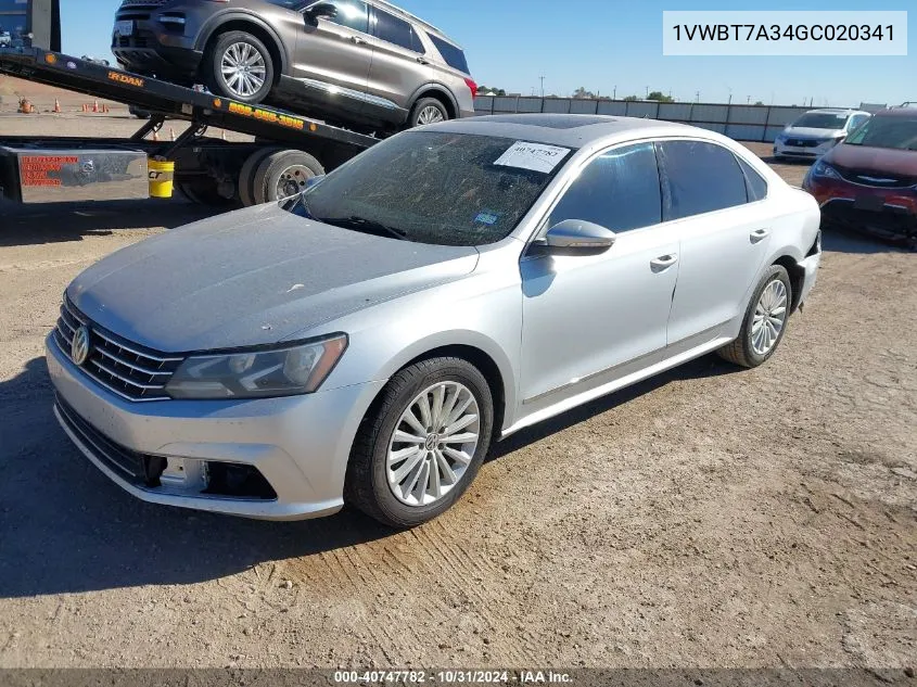 2016 Volkswagen Passat 1.8T Se VIN: 1VWBT7A34GC020341 Lot: 40747782