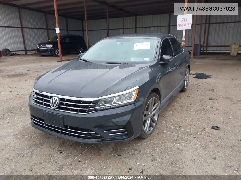 2016 Volkswagen Passat 1.8T R-Line VIN: 1VWAT7A33GC037028 Lot: 40762729