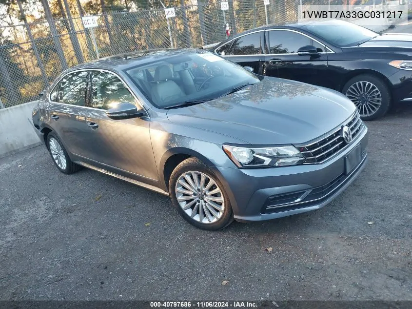 2016 Volkswagen Passat 1.8T Se VIN: 1VWBT7A33GC031217 Lot: 40797686