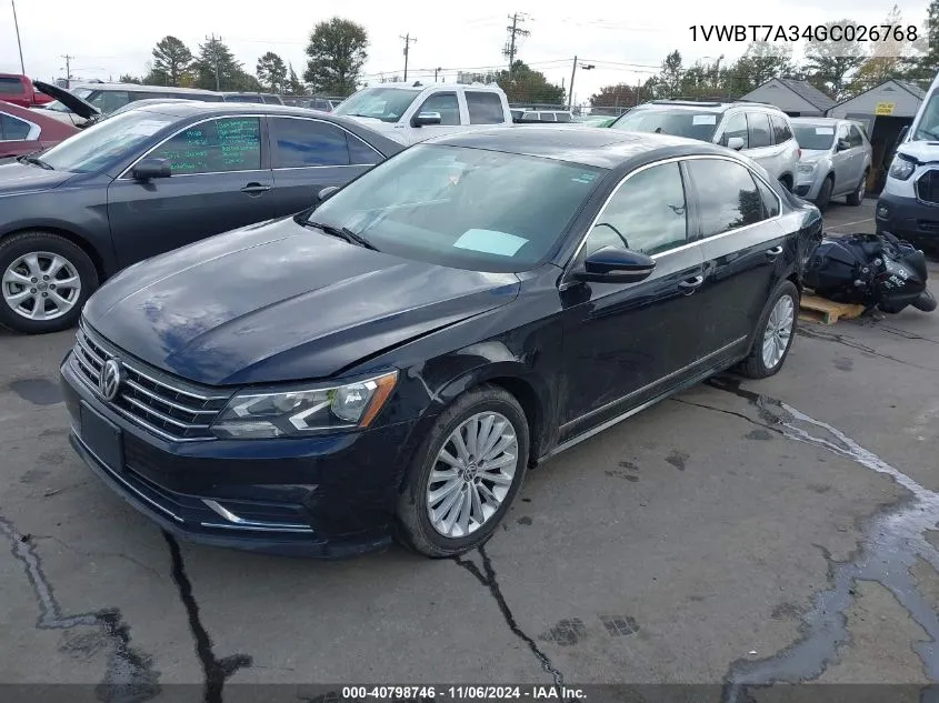 2016 Volkswagen Passat 1.8T Se VIN: 1VWBT7A34GC026768 Lot: 40798746