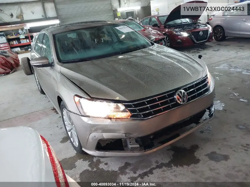 2016 Volkswagen Passat 1.8T Se VIN: 1VWBT7A3XGC024443 Lot: 40893034