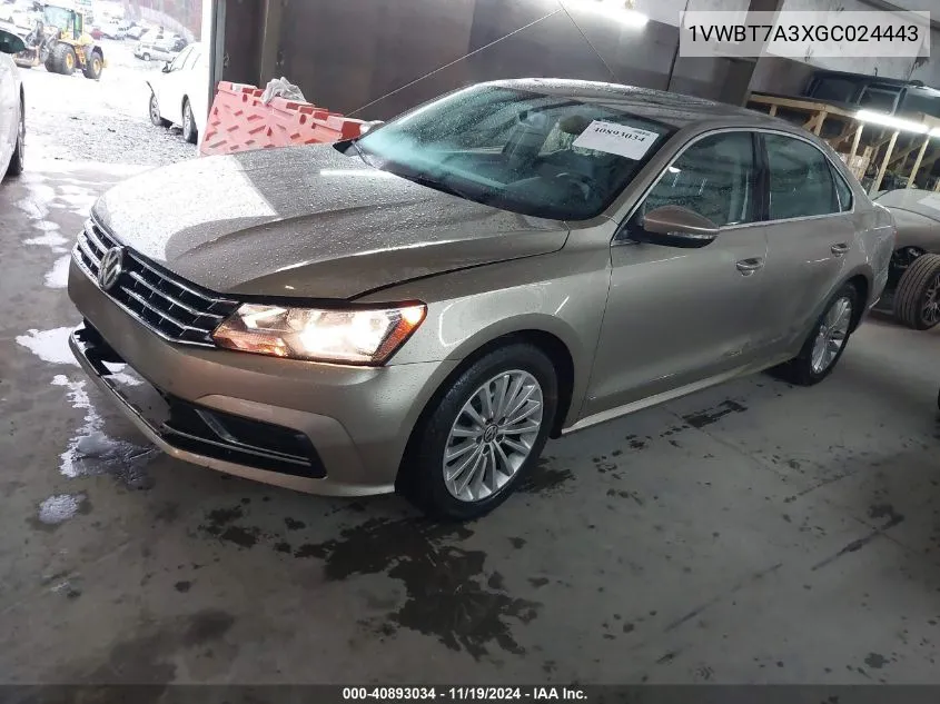 2016 Volkswagen Passat 1.8T Se VIN: 1VWBT7A3XGC024443 Lot: 40893034