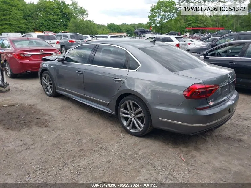 2017 Volkswagen Passat 1.8T R-Line VIN: 1VWDT7A36HC054372 Lot: 39474390