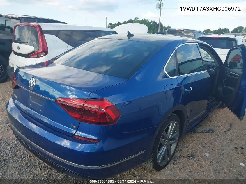 1VWDT7A3XHC006972 2017 Volkswagen Passat 1.8T R-Line