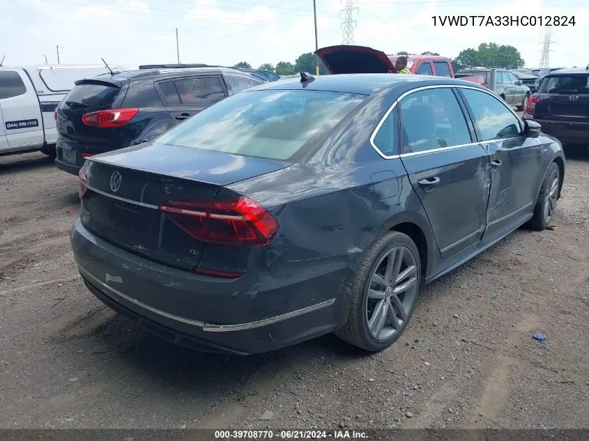 2017 Volkswagen Passat 1.8T R-Line VIN: 1VWDT7A33HC012824 Lot: 39708770