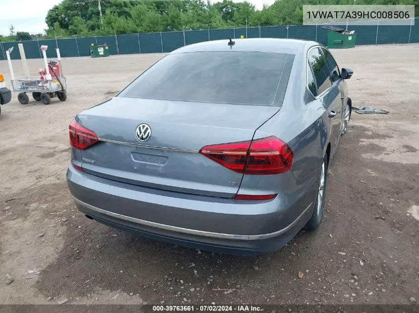 2017 Volkswagen Passat 1.8T S VIN: 1VWAT7A39HC008506 Lot: 39763661