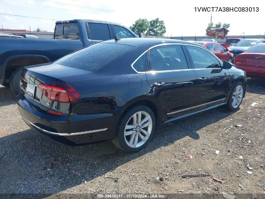 2017 Volkswagen Passat 1.8T Sel Premium VIN: 1VWCT7A38HC083013 Lot: 39818217