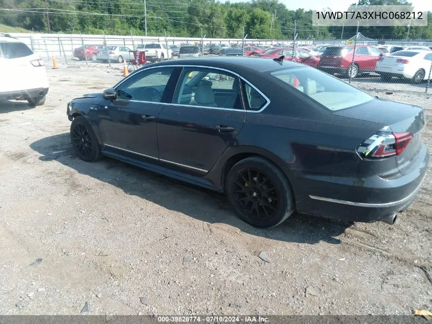 1VWDT7A3XHC068212 2017 Volkswagen Passat 1.8T R-Line