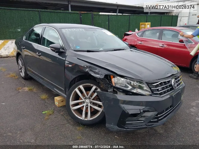 1VWDT7A31HC028374 2017 Volkswagen Passat 1.8T R-Line