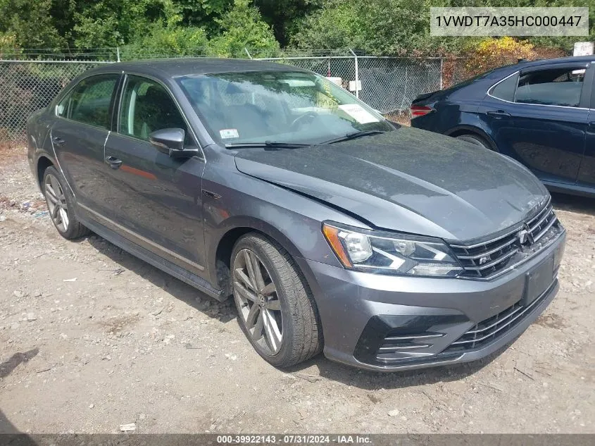 1VWDT7A35HC000447 2017 Volkswagen Passat 1.8T R-Line