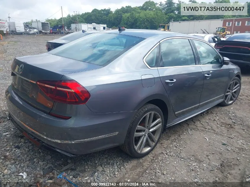 1VWDT7A35HC000447 2017 Volkswagen Passat 1.8T R-Line