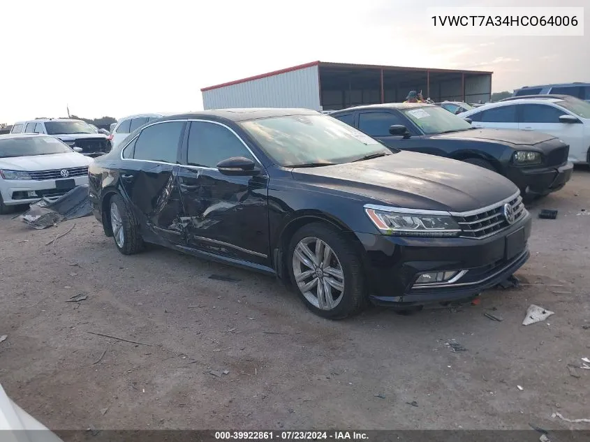 1VWCT7A34HCO64006 2017 Volkswagen Passat 1.8T Sel Premium