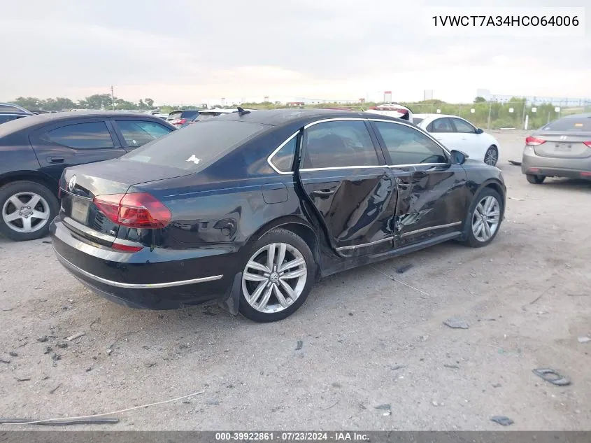 1VWCT7A34HCO64006 2017 Volkswagen Passat 1.8T Sel Premium