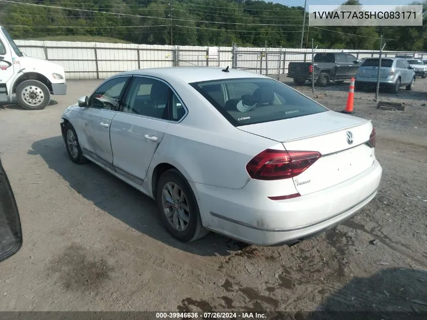 2017 Volkswagen Passat S VIN: 1VWAT7A35HC083171 Lot: 39946636