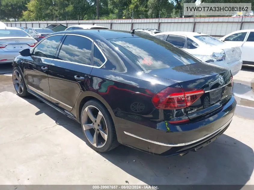 2017 Volkswagen Passat 1.8T R-Line VIN: 1VWDT7A33HC083862 Lot: 39987657