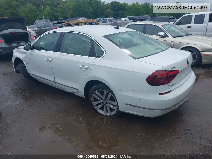 2017 Volkswagen Passat V6 Sel Premium VIN: 1VWCM7A30HC060497 Lot: 40069562