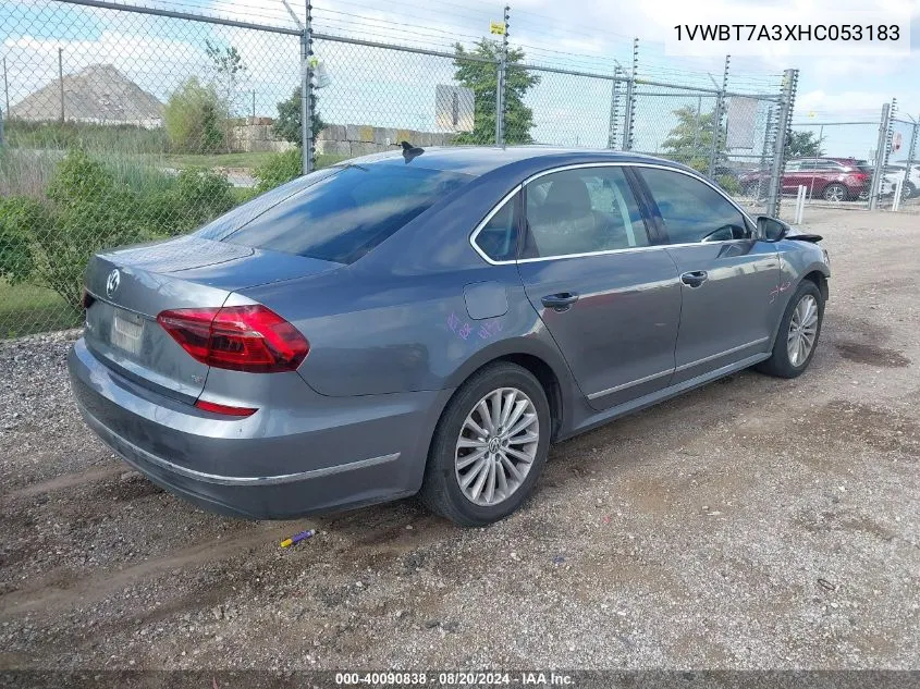 2017 Volkswagen Passat Se VIN: 1VWBT7A3XHC053183 Lot: 40090838