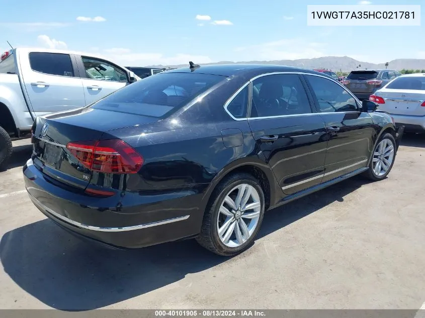 2017 Volkswagen Passat 1.8T Se VIN: 1VWGT7A35HC021781 Lot: 40101905