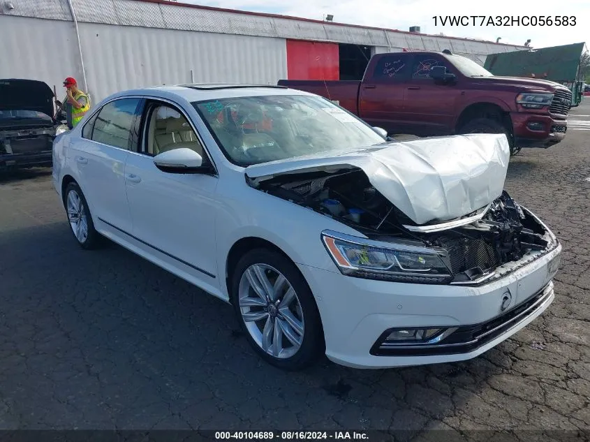 2017 Volkswagen Passat 1.8T Sel Premium VIN: 1VWCT7A32HC056583 Lot: 40104689