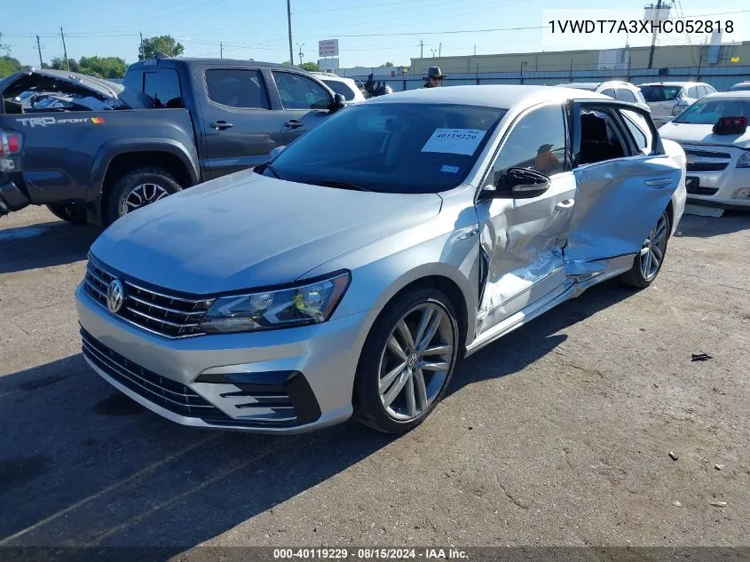 2017 Volkswagen Passat 1.8T R-Line VIN: 1VWDT7A3XHC052818 Lot: 40119229