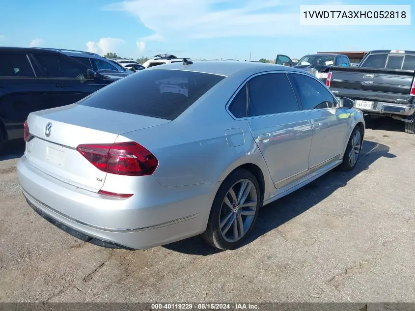 2017 Volkswagen Passat 1.8T R-Line VIN: 1VWDT7A3XHC052818 Lot: 40119229