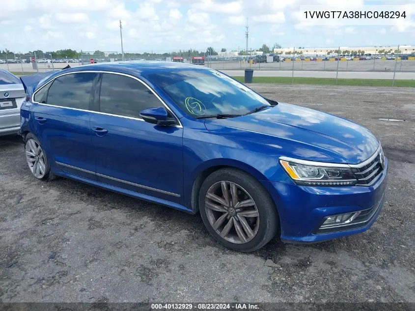 2017 Volkswagen Passat 1.8T Se VIN: 1VWGT7A38HC048294 Lot: 40132929