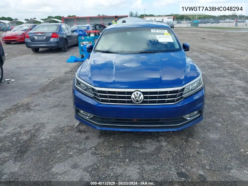 2017 Volkswagen Passat 1.8T Se VIN: 1VWGT7A38HC048294 Lot: 40132929