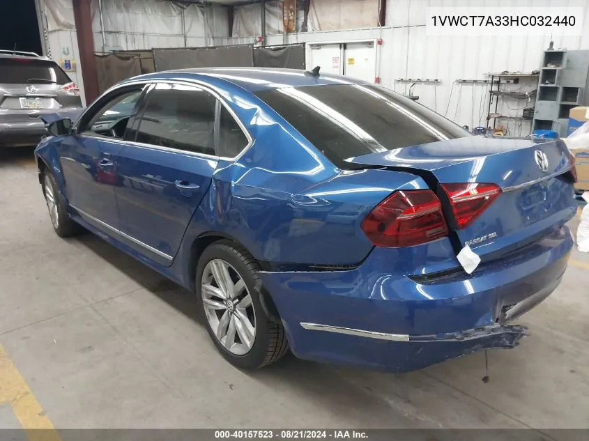 2017 Volkswagen Passat 1.8T Sel Premium VIN: 1VWCT7A33HC032440 Lot: 40157523