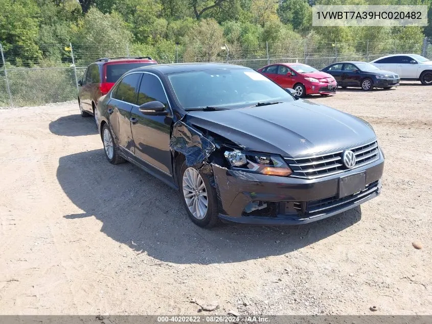 2017 Volkswagen Passat 1.8T Se VIN: 1VWBT7A39HC020482 Lot: 40202622