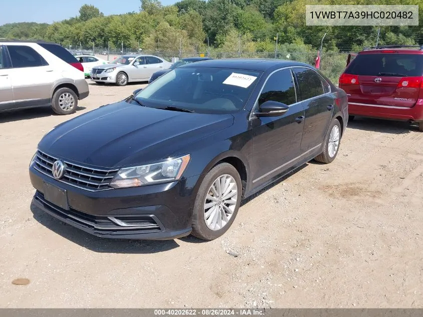 2017 Volkswagen Passat 1.8T Se VIN: 1VWBT7A39HC020482 Lot: 40202622