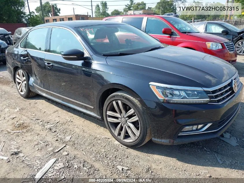 2017 Volkswagen Passat 1.8T Se VIN: 1VWGT7A32HC057315 Lot: 40205324