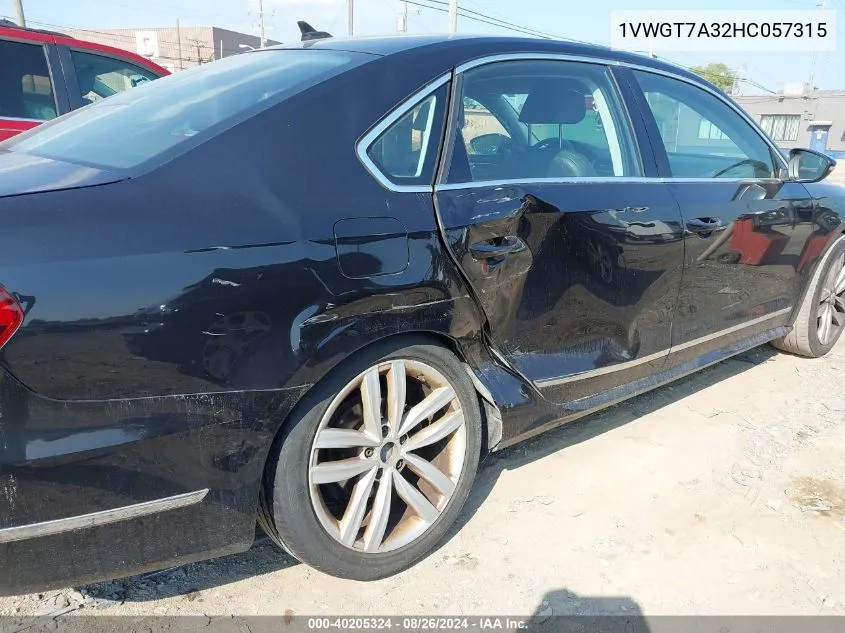 1VWGT7A32HC057315 2017 Volkswagen Passat 1.8T Se