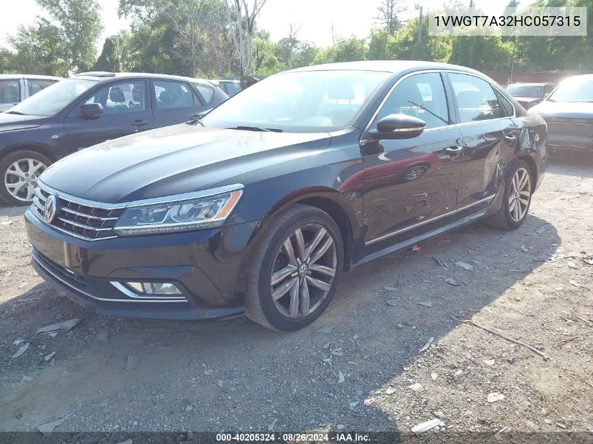 1VWGT7A32HC057315 2017 Volkswagen Passat 1.8T Se