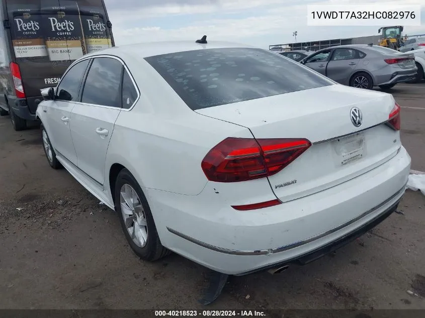 2017 Volkswagen Passat 1.8T R-Line VIN: 1VWDT7A32HC082976 Lot: 40218523