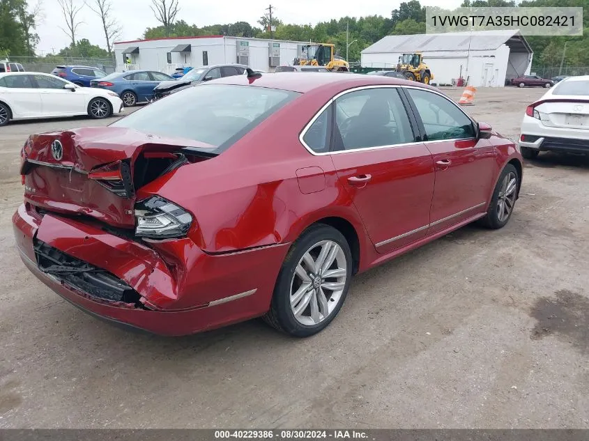 2017 Volkswagen Passat 1.8T Se VIN: 1VWGT7A35HC082421 Lot: 40229386