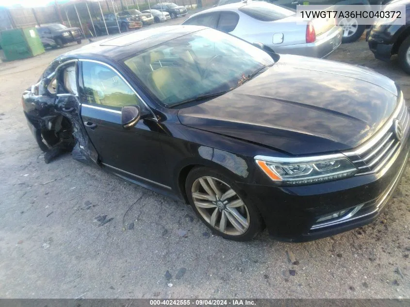 2017 Volkswagen Passat Se VIN: 1VWGT7A36HC040372 Lot: 40242555