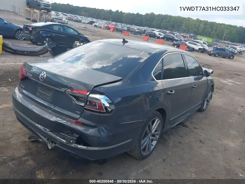 2017 Volkswagen Passat 1.8T R-Line VIN: 1VWDT7A31HC033347 Lot: 40250548