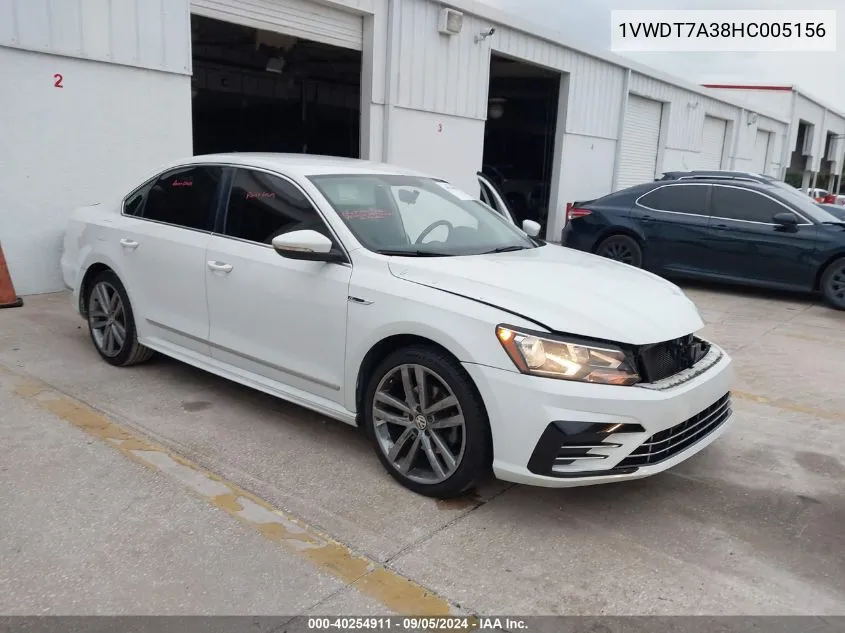 1VWDT7A38HC005156 2017 Volkswagen Passat 1.8T R-Line