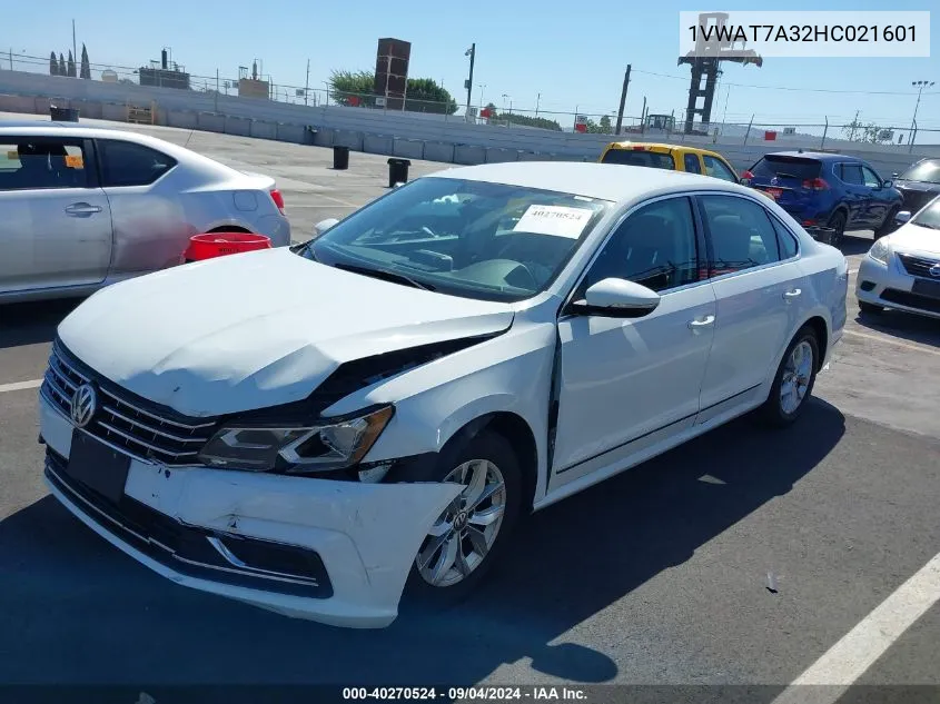 2017 Volkswagen Passat 1.8T S VIN: 1VWAT7A32HC021601 Lot: 40270524