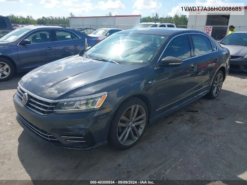 2017 Volkswagen Passat 1.8T R-Line VIN: 1VWDT7A36HC008685 Lot: 40305934